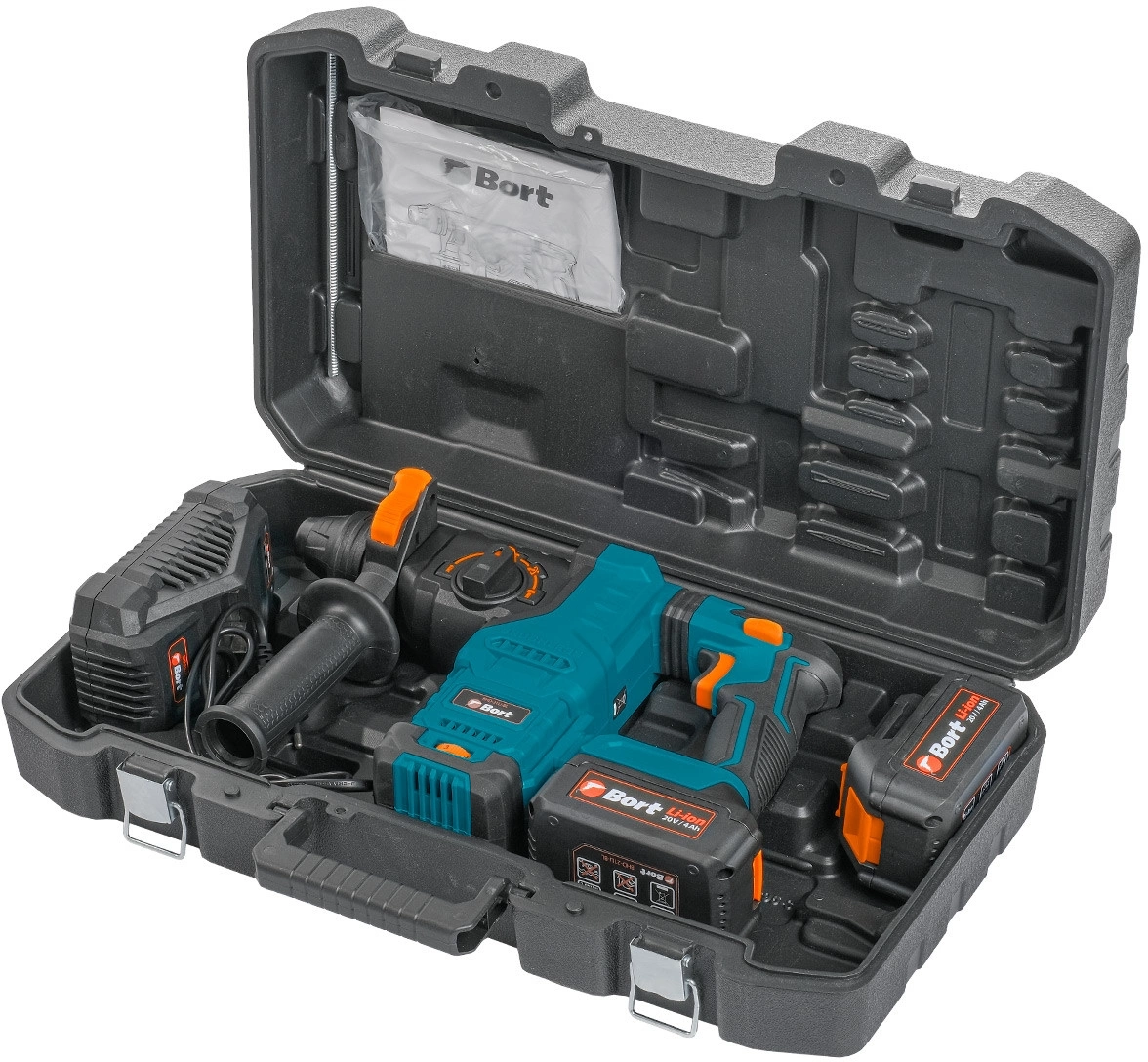 Перфоратор Bort BHD-21Li-BL патрон:SDS-plus уд.:3Дж аккум. (кейс в комплекте)