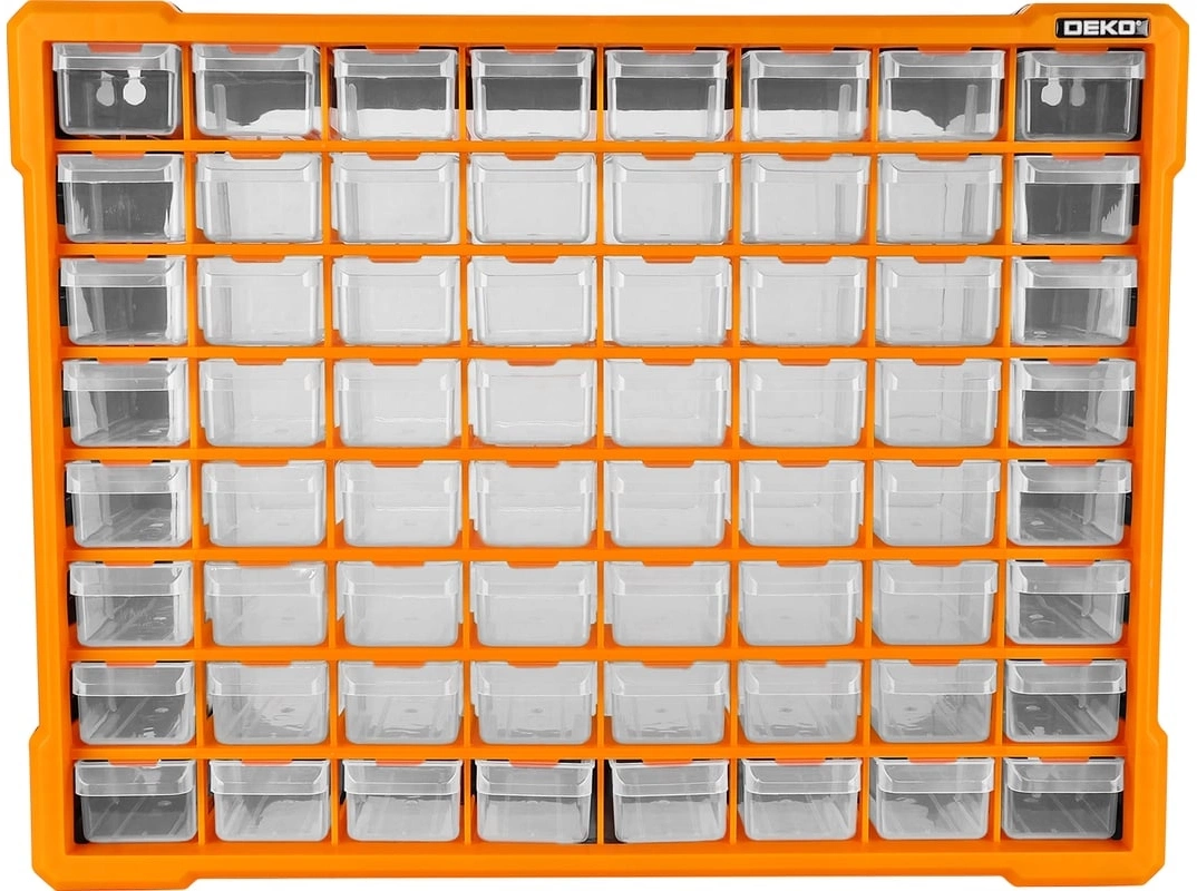 Ящик для инструментов Deko Smart box 64 64отд. оранжевый/черный (085-3008)