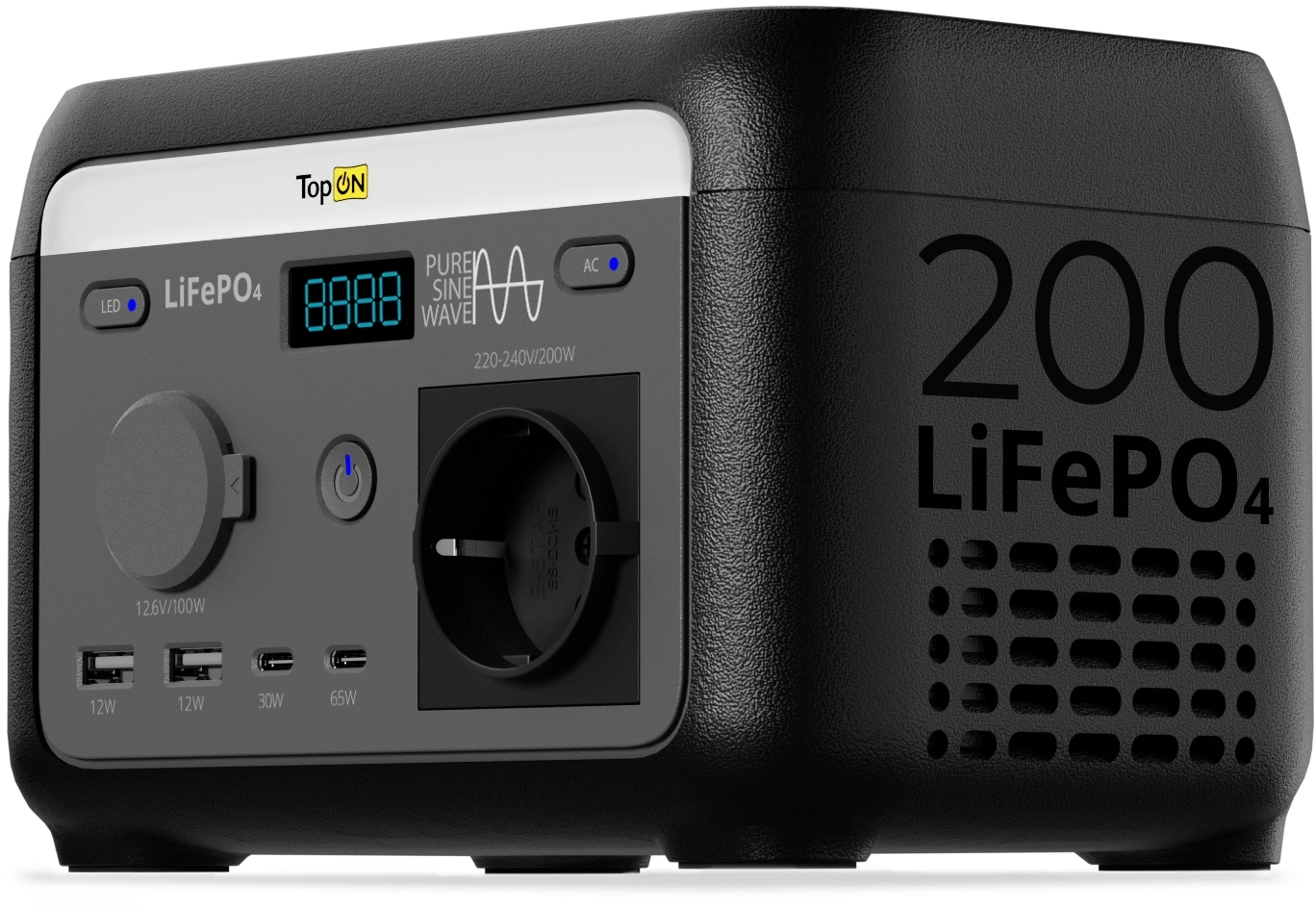 Электростанция портативная TopON Home TOP-H200 32000mAh 1.1A QC3.0/PD3.0 4xUSB черный/серый (103710)