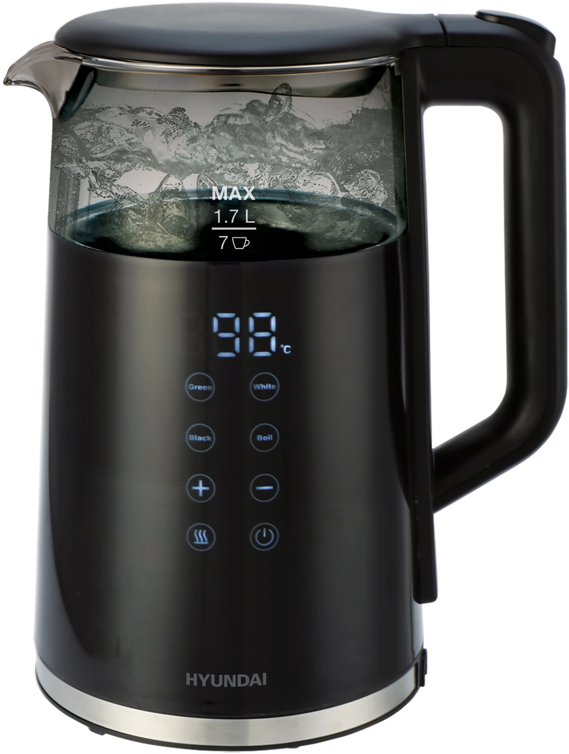 Чайник электрический Hyundai HYK-G5403 1.7л. 2200Вт черный корпус: стекло