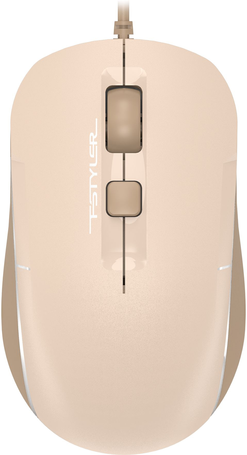 Мышь A4Tech Fstyler FM26 бежевый/коричневый оптическая 1600dpi USB для ноутбука 4but (FM26 USB (CAFE LATTE))