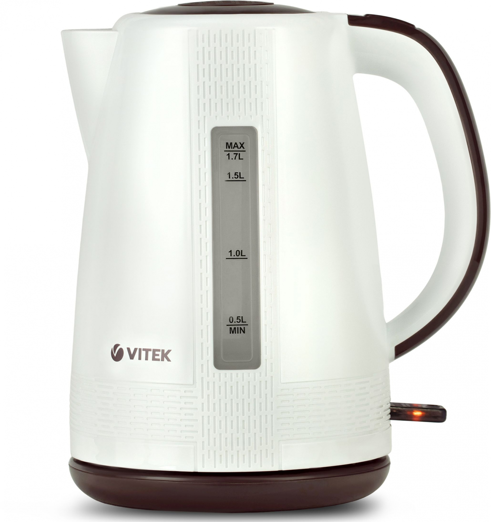 Чайник электрический Vitek VT-7055 1.7л. 2150Вт белый/коричневый корпус: пластик