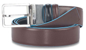 Ремень мужской Piquadro Blue Square CU2619B2/NMO 127х3.5см черный/коричневый натур.кожа