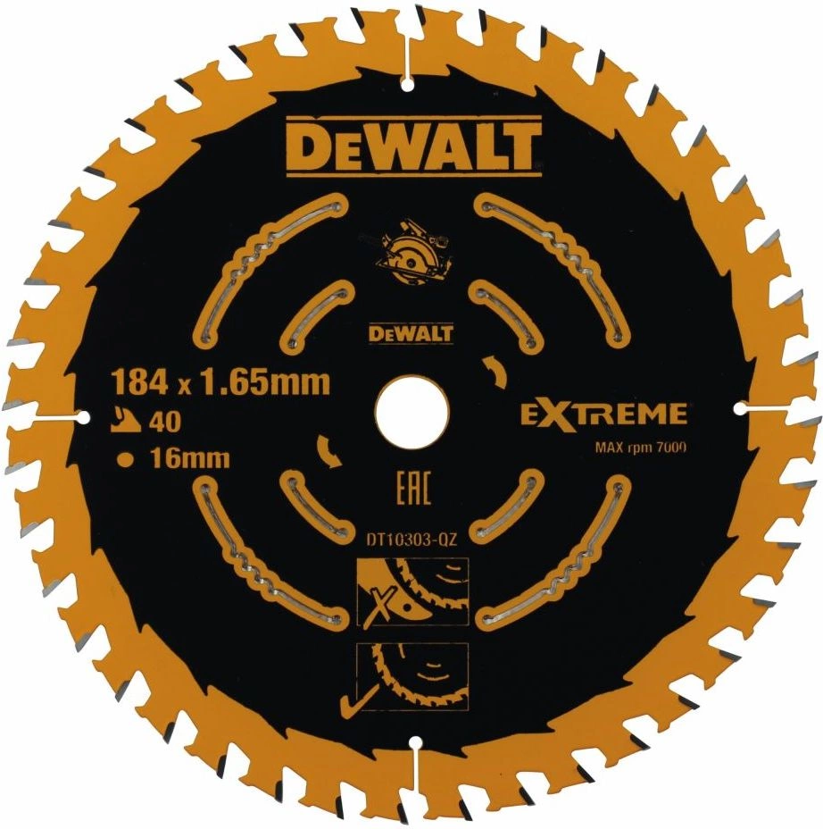 Диск пильный по лам./ДСП DeWalt DT10303-QZ d=184мм d(посад.)=16мм (торцовочные пилы)