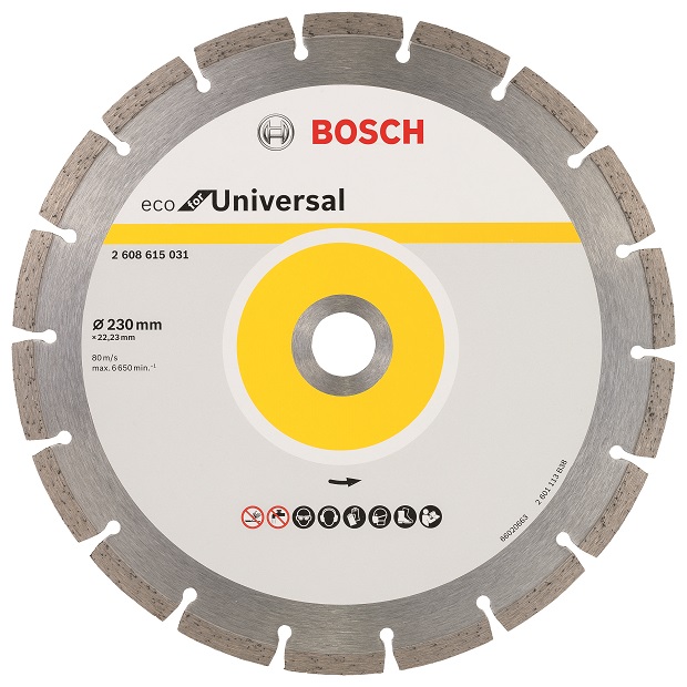 Диск алмазный Bosch ECO Universal (2608615031) d=230мм d(посад.)=22.23мм (угловые шлифмашины) (упак.:1шт)