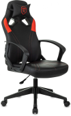 Кресло игровое Zombie 50 черный/красный эко.кожа крестов. пластик пластик черный