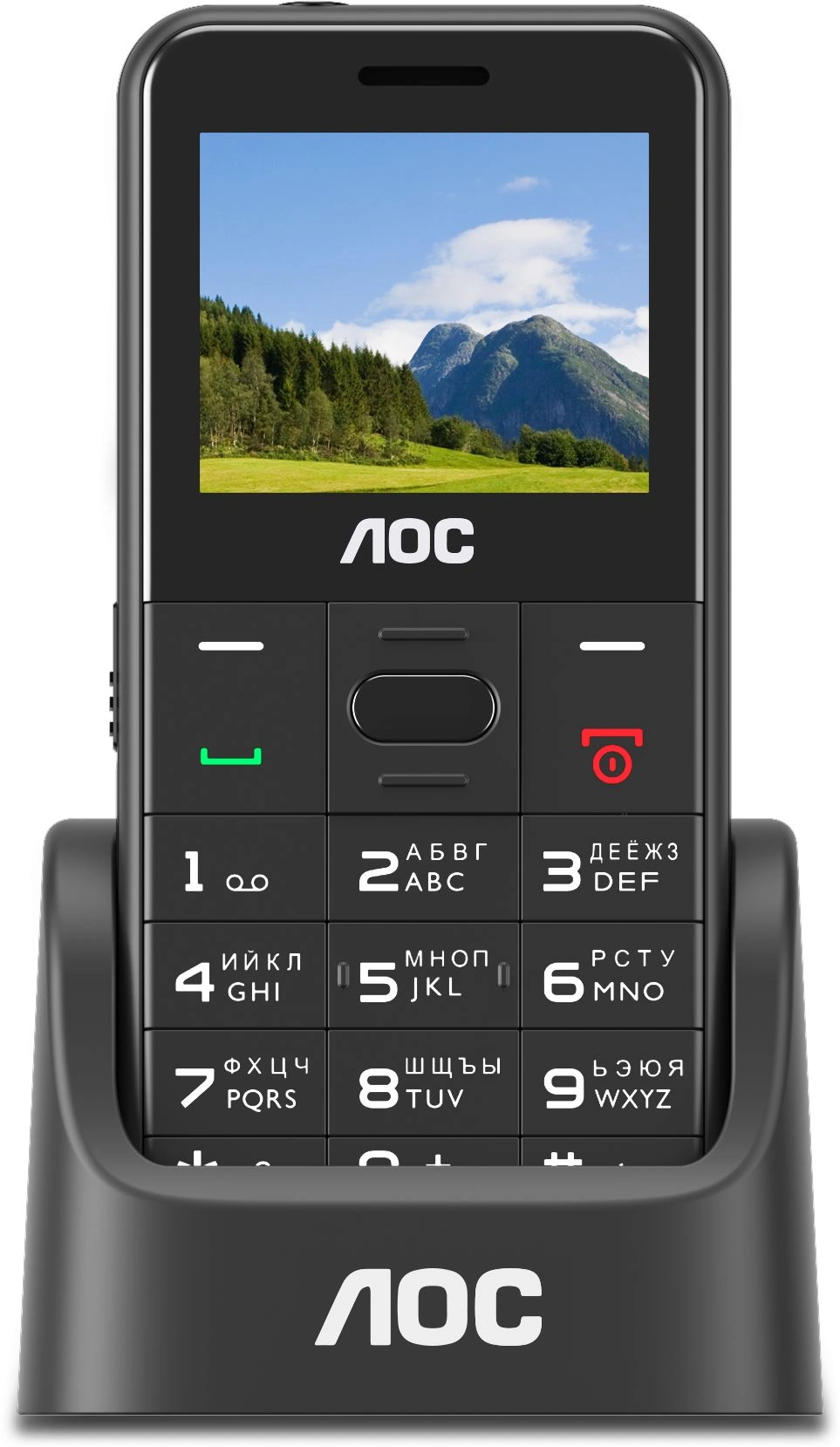 Мобильный телефон AOC 205 A черный моноблок 2.4"