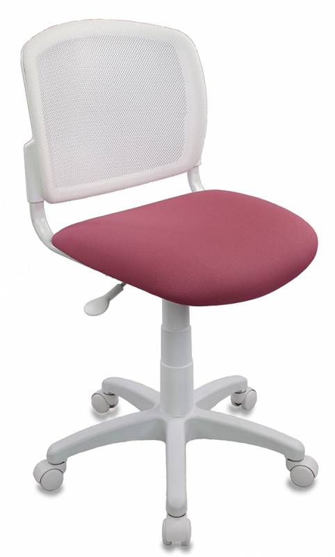 Кресло детское Бюрократ CH-W296NX белый TW-15 сиденье розовый 26-31 сетка/ткань крестов. пластик пластик белый