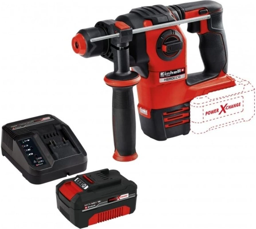Перфоратор Einhell PXC Herocco патрон:SDS-plus уд.:2.2Дж аккум. (кейс в комплекте)