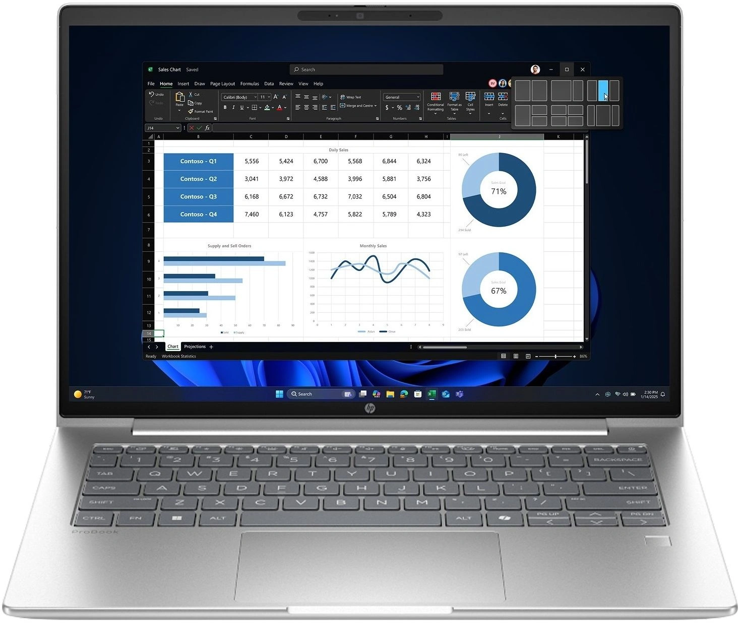 Ноутбук HP ProBook 4 G1i Core Ultra 5 225U 16Gb SSD512Gb Intel Graphics 16" IPS WUXGA (1920x1200)/ENGKBD без ОС silver WiFi BT Cam (D0VG0ET)