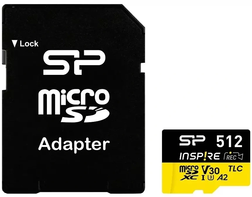 Флеш карта microSDXC 512GB Silicon Power SP512GBSTXLA2V1NSP Inspire V10 A2 + adapter