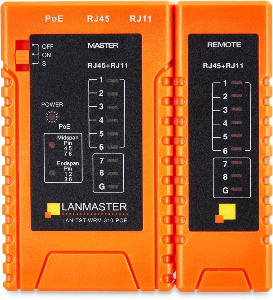 Тестер кабельный Lanmaster LAN-TST-WRM-310-POE