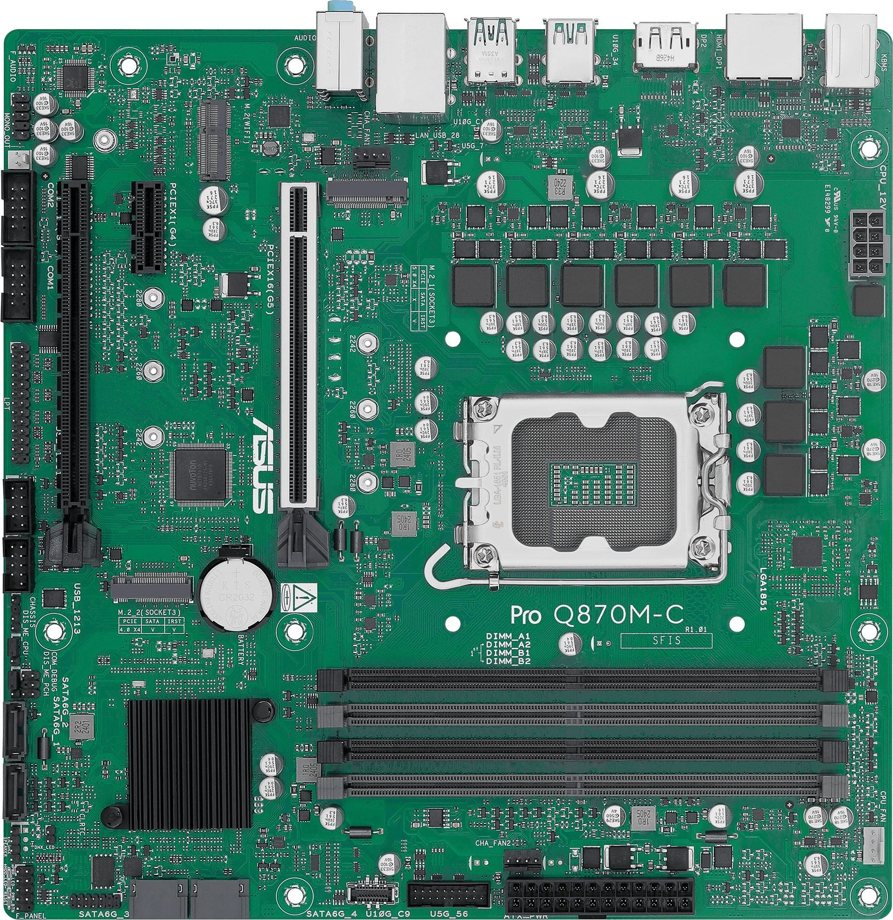 Материнская плата Asus PRO Q870M-C-CSM Soc-1851 Intel Q870 4xDDR5 mATX AC`97 8ch(7.1) GbLAN RAID+HDMI+DP