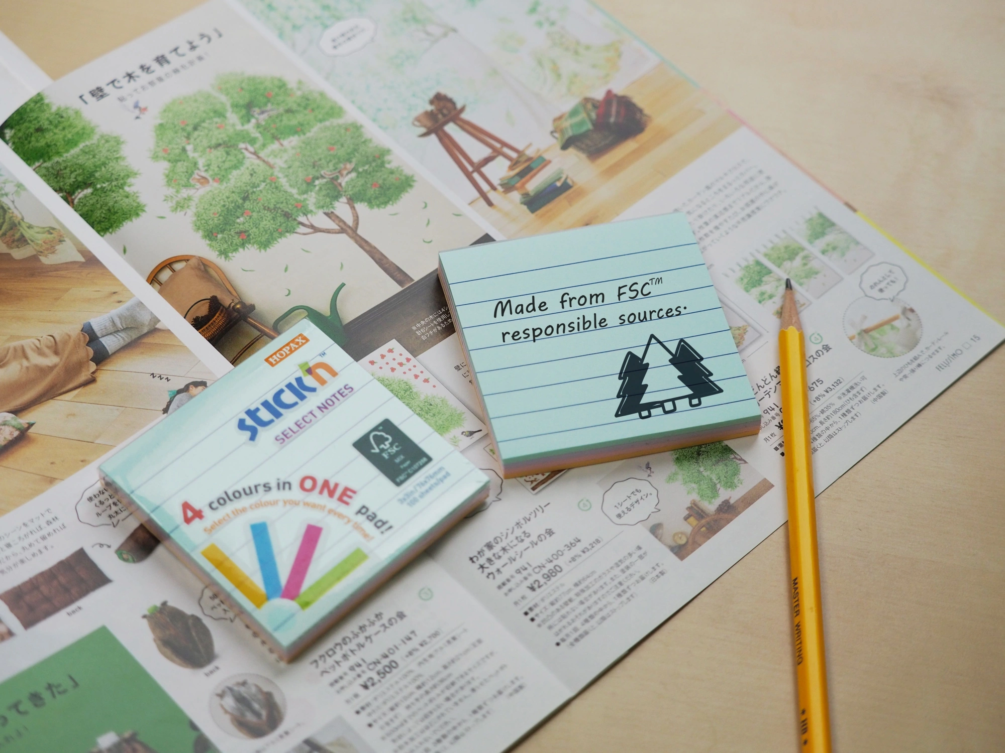 Блок самоклеящийся бумажный Stick`n Magic 21577 76x76мм 100лист. 70г/м2 пастель 4цв.в упак. в линейку