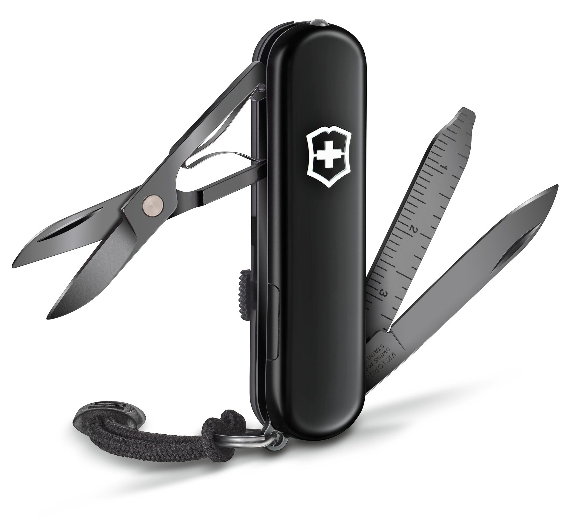 Нож перочинный Victorinox Signature Lite Onyx Black (0.6226.31P) 58мм 8функц. черный подар.коробка в комплекте: шнурок
