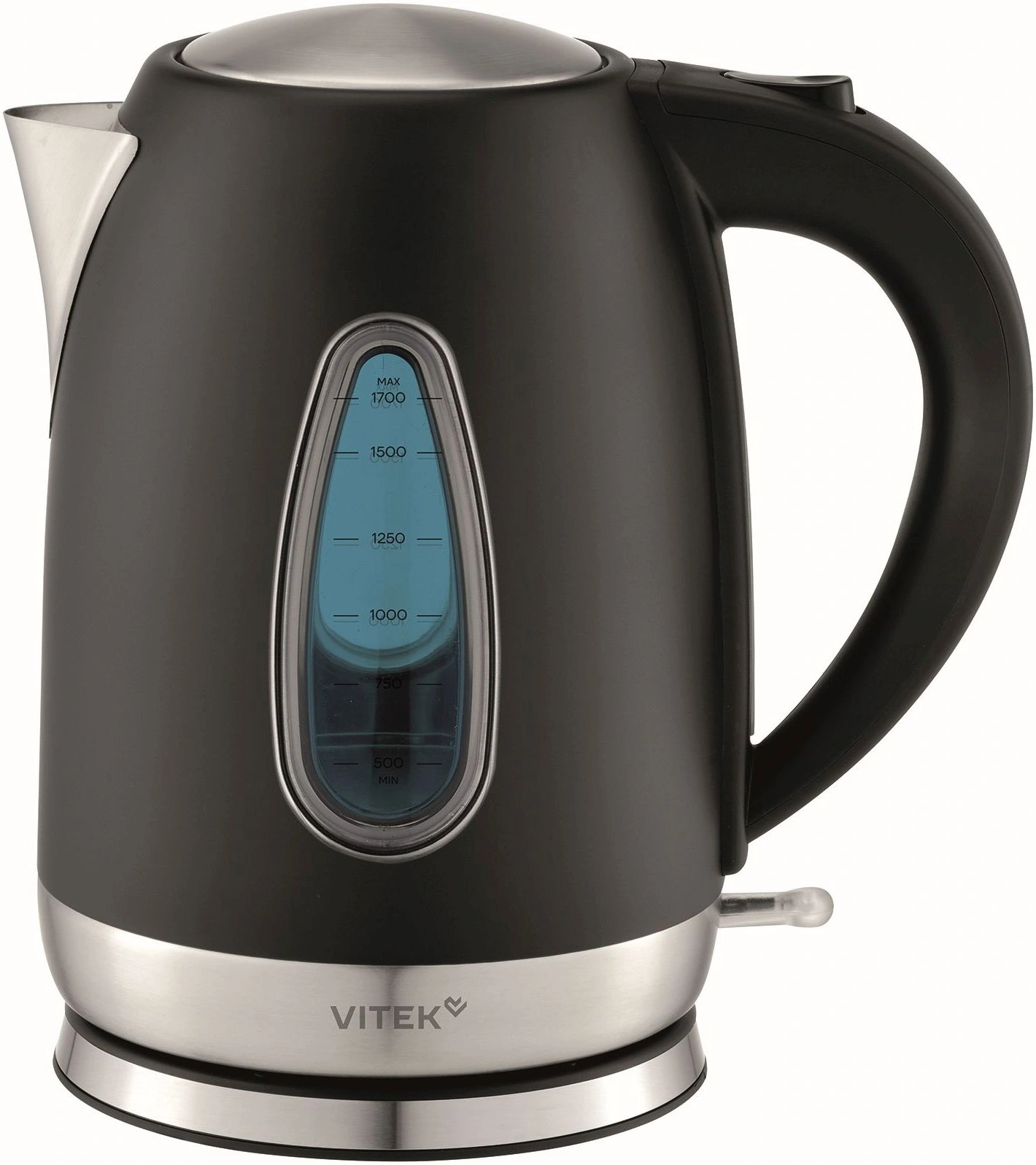 Чайник электрический Vitek VT-WK1065 1.7л. 2000Вт черный/серебристый корпус: металл