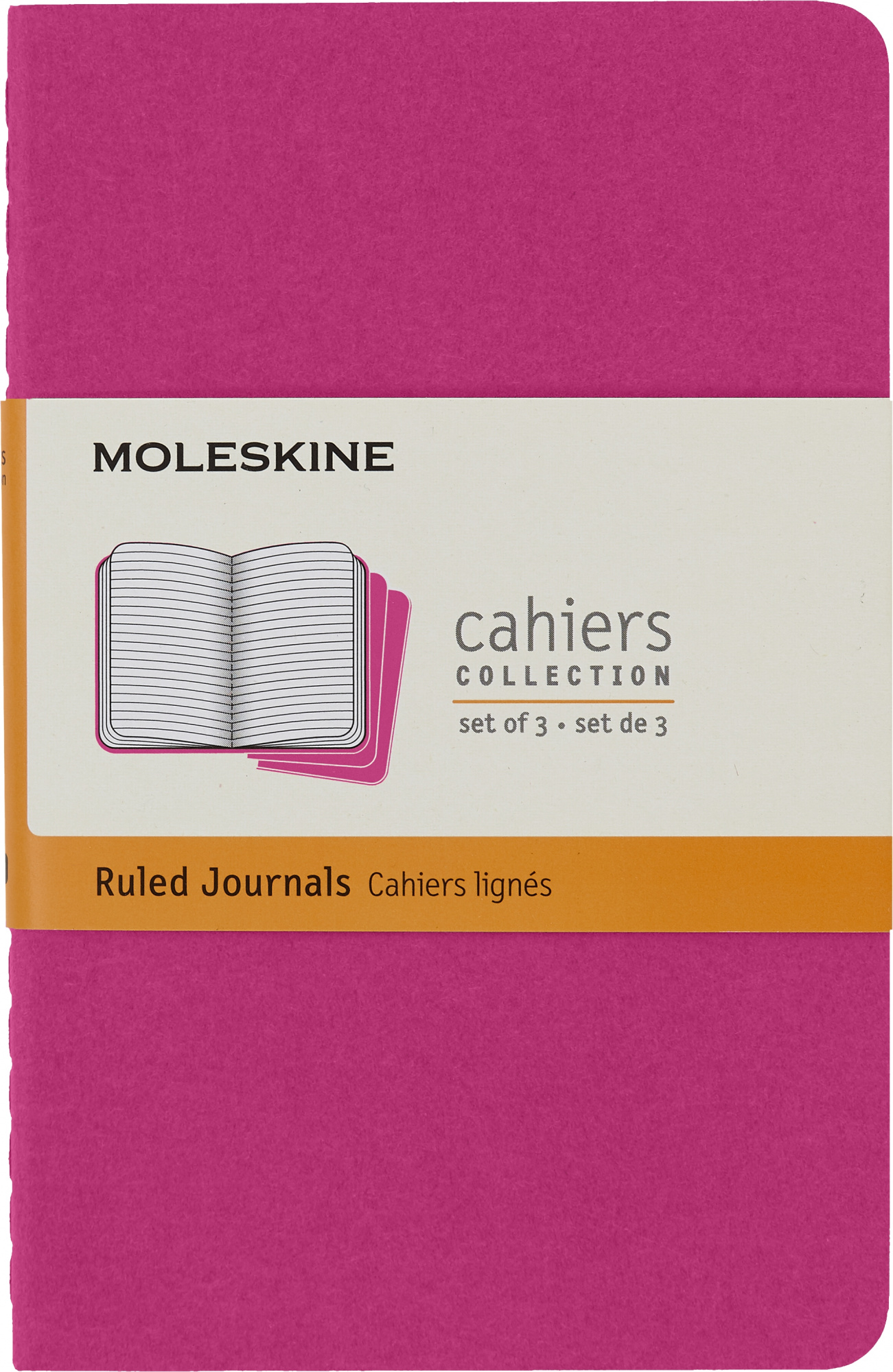 Блокнот Moleskine CAHIER JOURNAL CH011D17 Pocket 90x140мм обложка картон 64стр. линейка розовый неон (3шт)