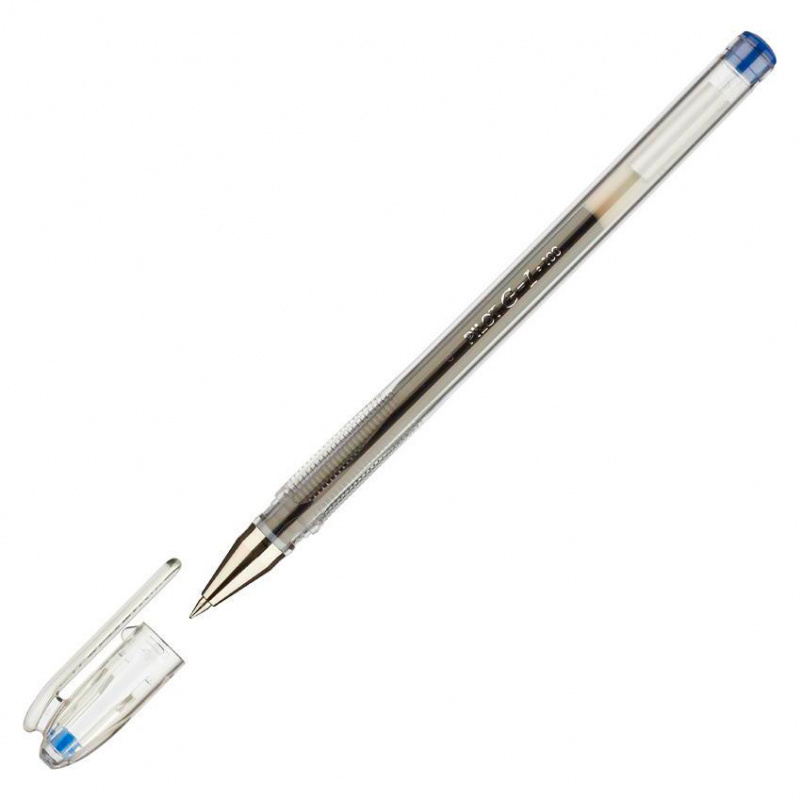 Ручка гелев. Pilot BLGP-G1-5-L прозрачный d=0.3мм син. черн. сменный стержень 1стерж. линия 0.3мм кругл. резин. манжета