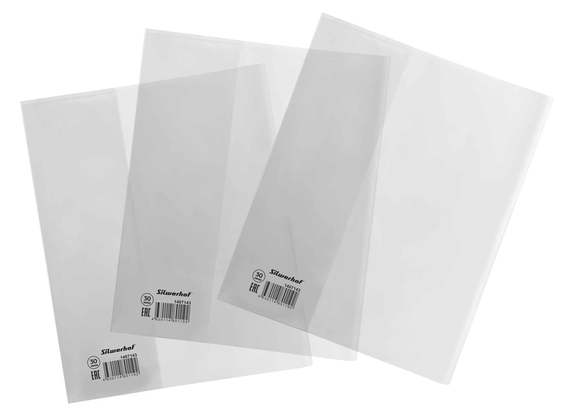 Обложка Silwerhof 30100 для тетради/дневника ПП 30мкм гладкая прозр. 210x345мм