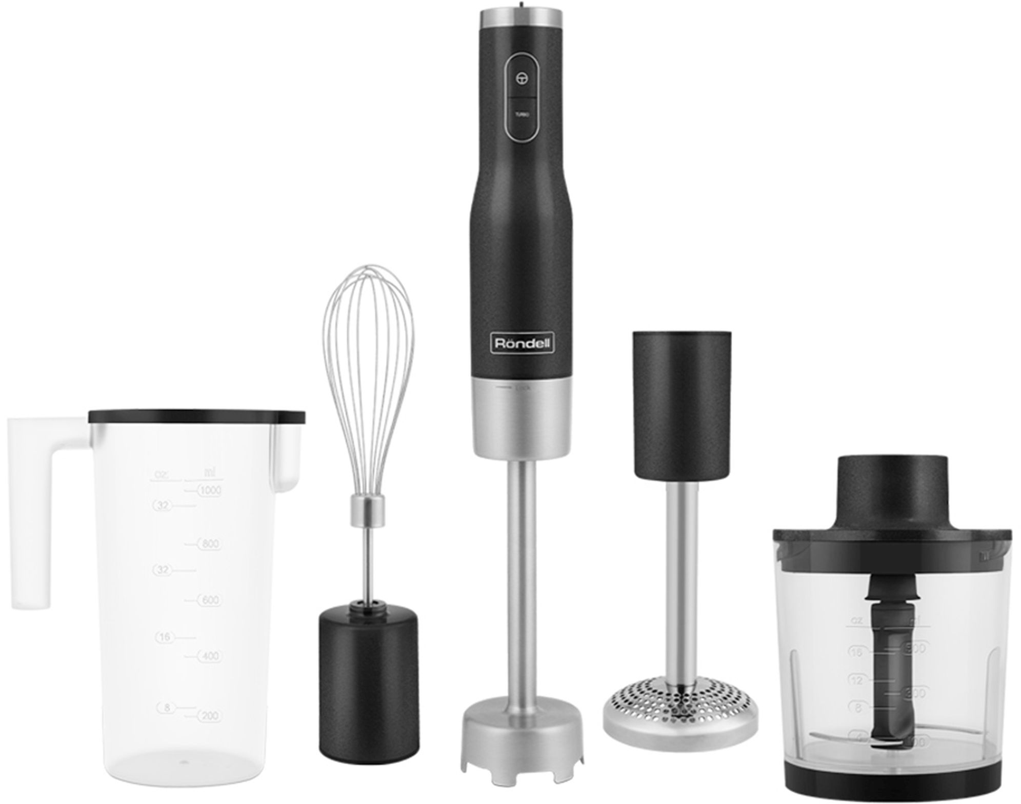 Блендер погружной Rondell RDE-1302 1200Вт серебристый