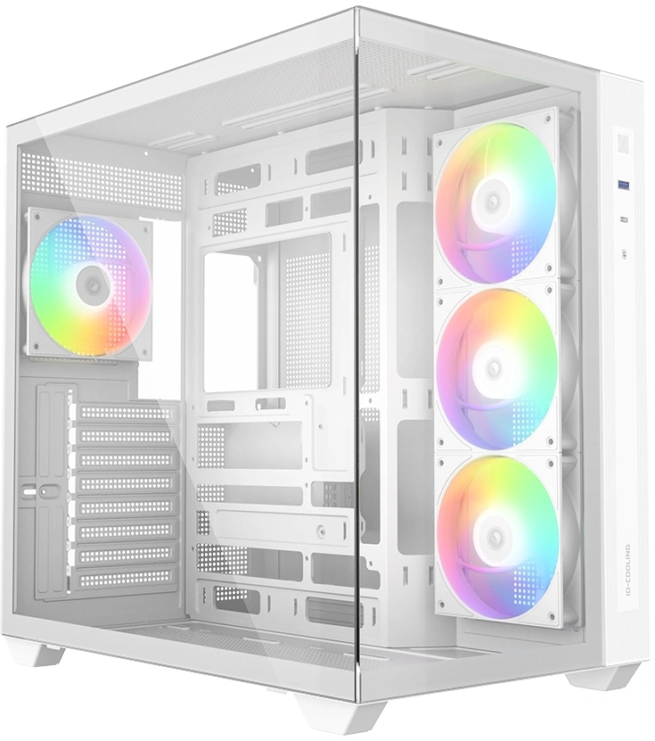 Корпус ID-Cooling View 510 белый без БП ATX 10x120mm 1xUSB3.0 audio bott PSU