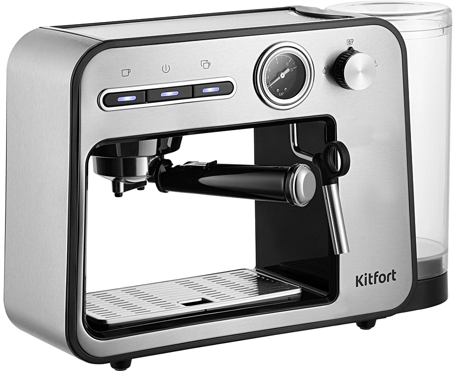 Кофеварка рожковая Kitfort КТ-7515 1450Вт серебристый