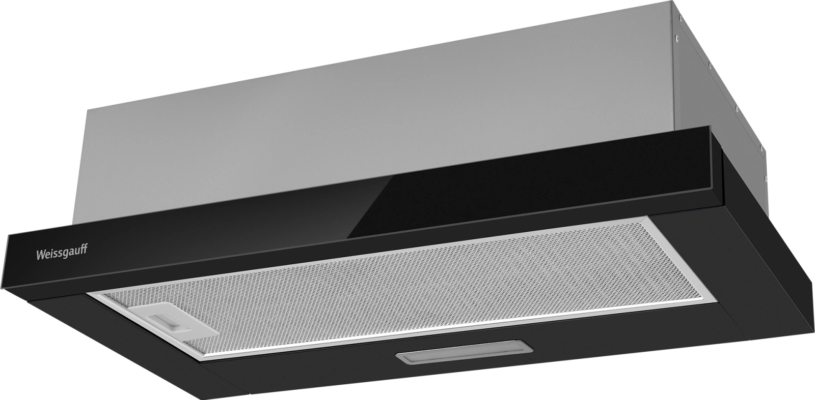 Вытяжка встраиваемая Weissgauff TEL 600 Glass черный управление: кулисные переключатели (1 мотор)