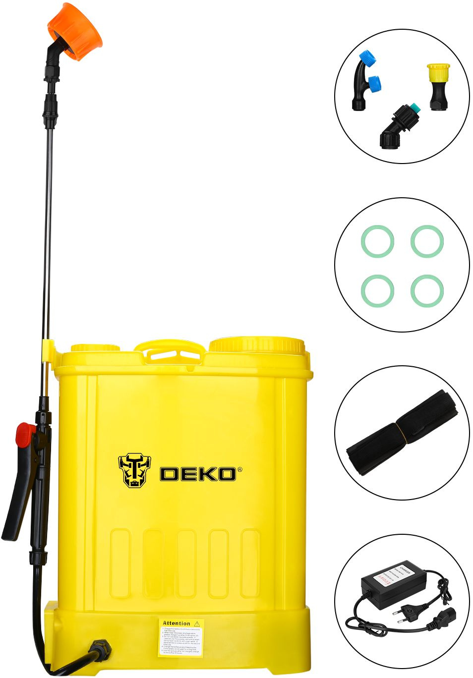 Опрыскиватель Deko DKSP12 аккум. ранц. 12л желтый (065-0951)
