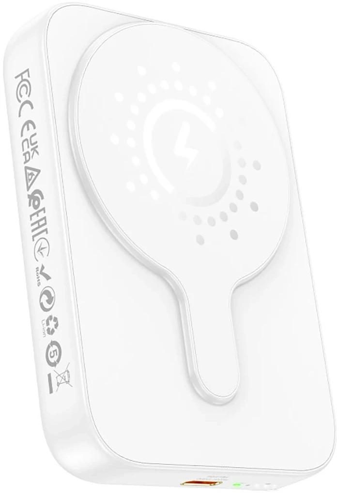 Мобильный аккумулятор Hoco J117A Esteem 10000mAh QC/PD 20W 2.4A USB-C беспров.зар. белый (05830)