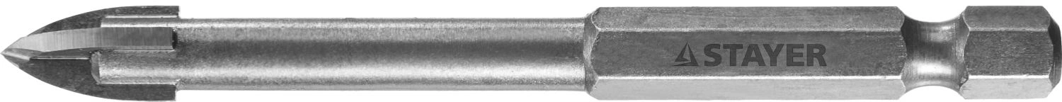 Сверло Stayer 2985-06_z01 по каф/керамогр/стек Д=6мм Дл=70мм (1пред.) для дрелей
