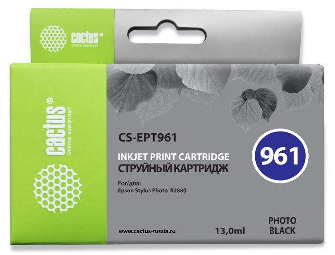 Картридж струйный Cactus CS-EPT961 T0961 фото черный (13мл) для Epson Stylus Photo R2880