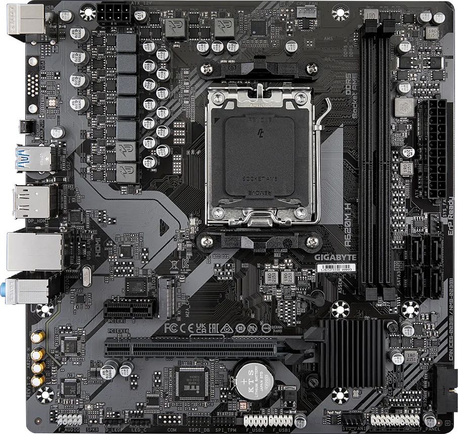Материнская плата Gigabyte A620M H SocketAM5 AMD A620 2xDDR5 mATX AC`97 8ch(7.1) GbLAN RAID+HDMI+DP