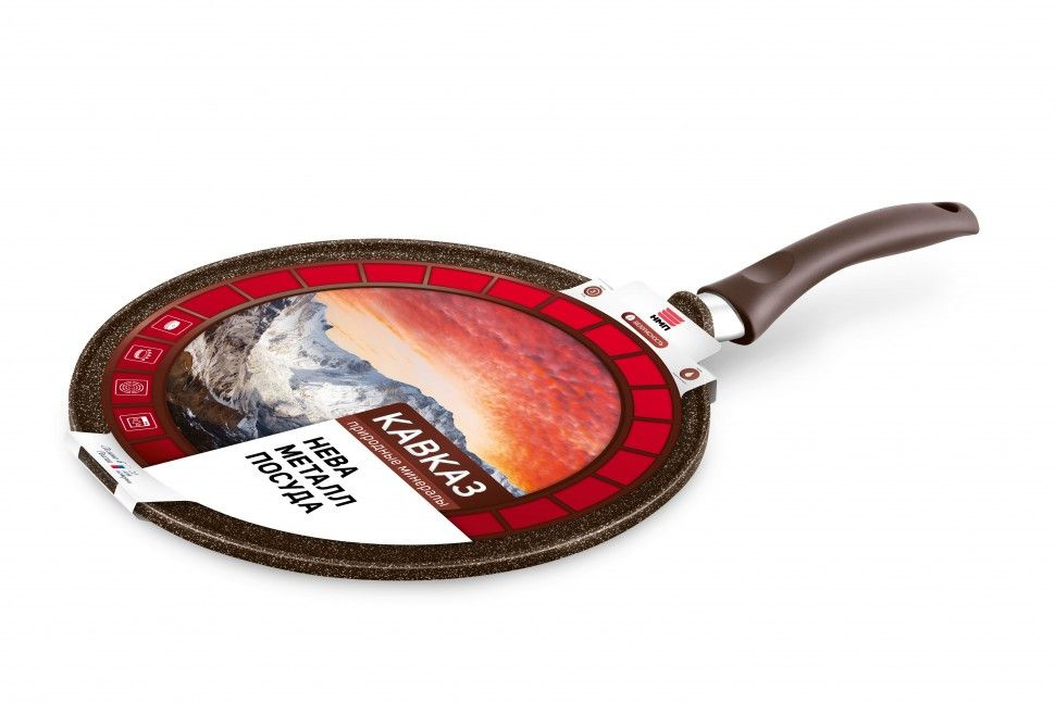 Сковорода НМП 296332 круглая ручка несъемная (без крышки) коричневый
