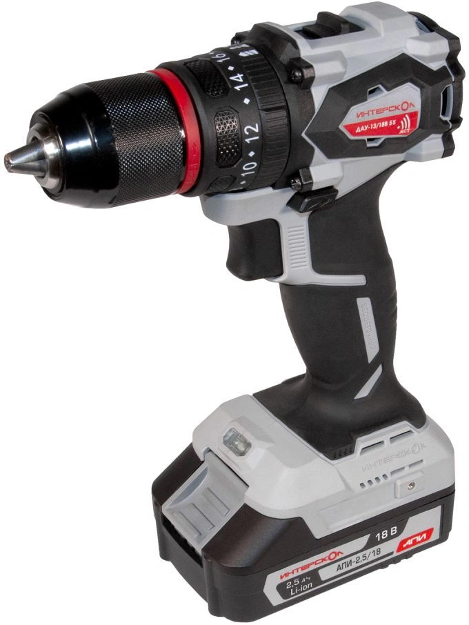 Дрель-шуруповерт Интерскол ДАУ-13/18В 55 аккум. патрон:быстрозажимной (кейс в комплекте) (953.2.2.70)