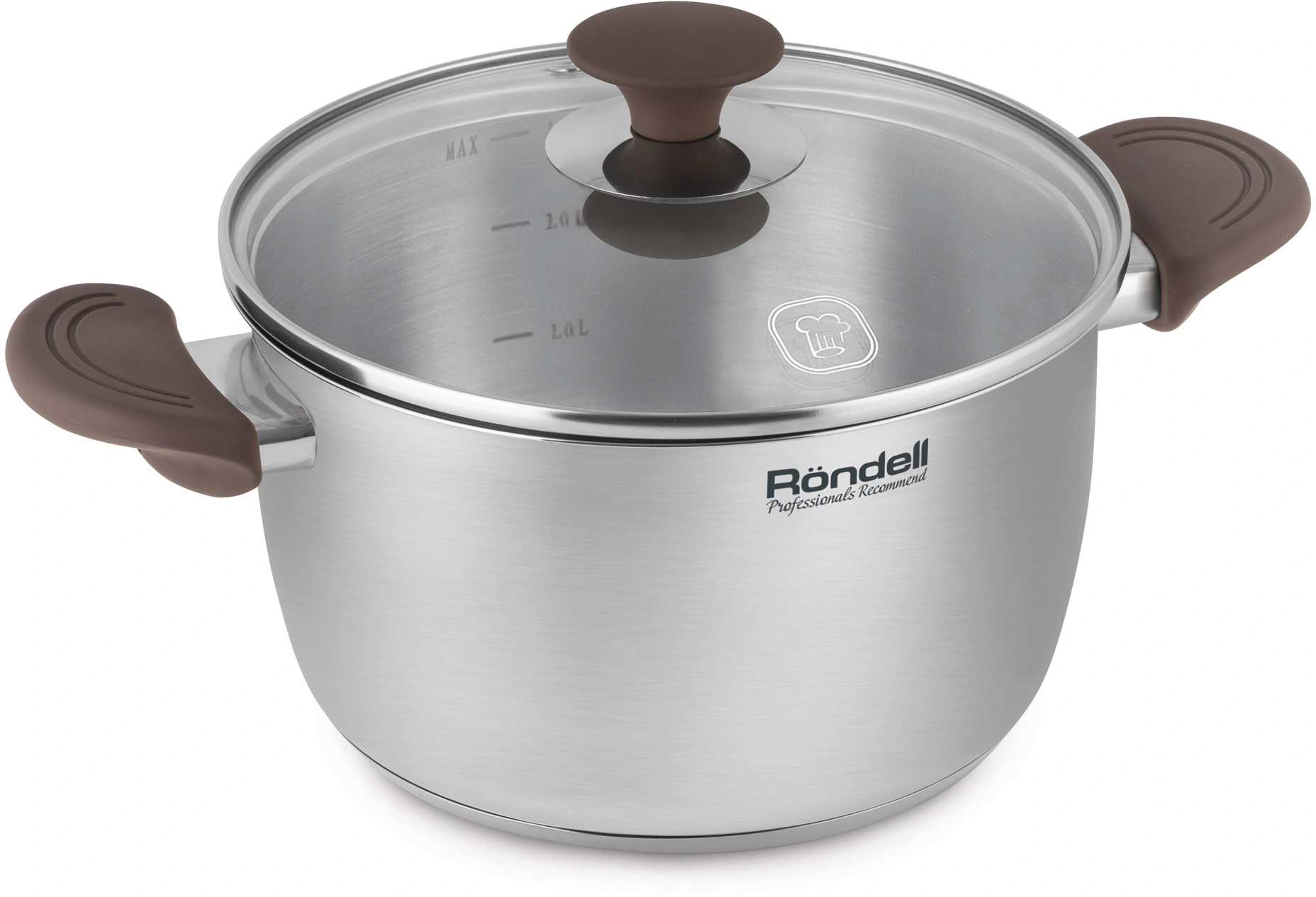 Кастрюля Rondell Coffee Bean RDS-1644 3.2л. d=20см (с крышкой) стальной