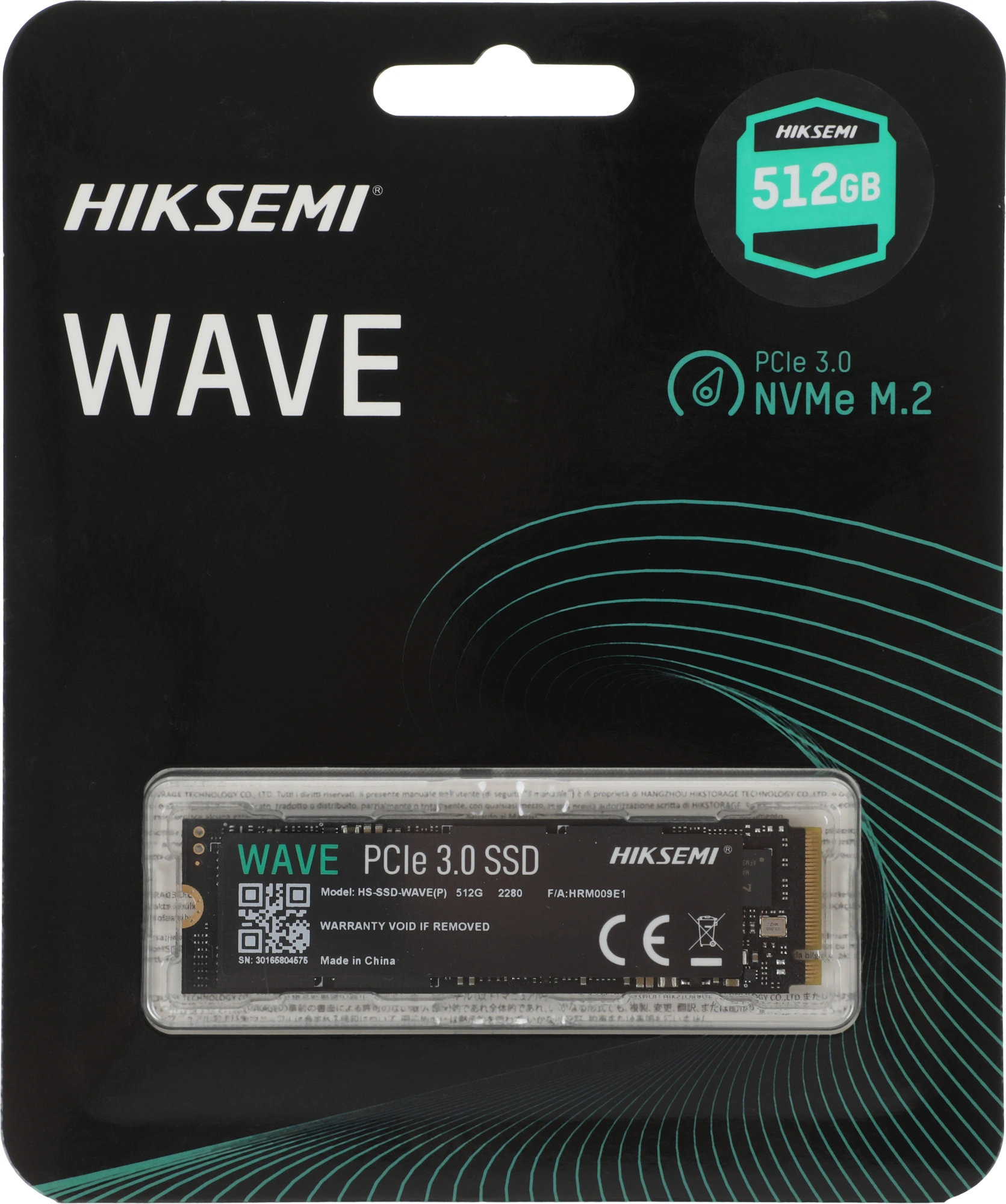 Накопитель SSD Hikvision PCIe 3.0 x4 512GB HS-SSD-WAVE(P) 512G M.2 2280