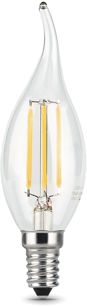 Лампа филам. Gauss Filament 5Вт цок.:E14 свеча 220B 2700K св.свеч.бел.теп. (упак.:10шт) (104801105)