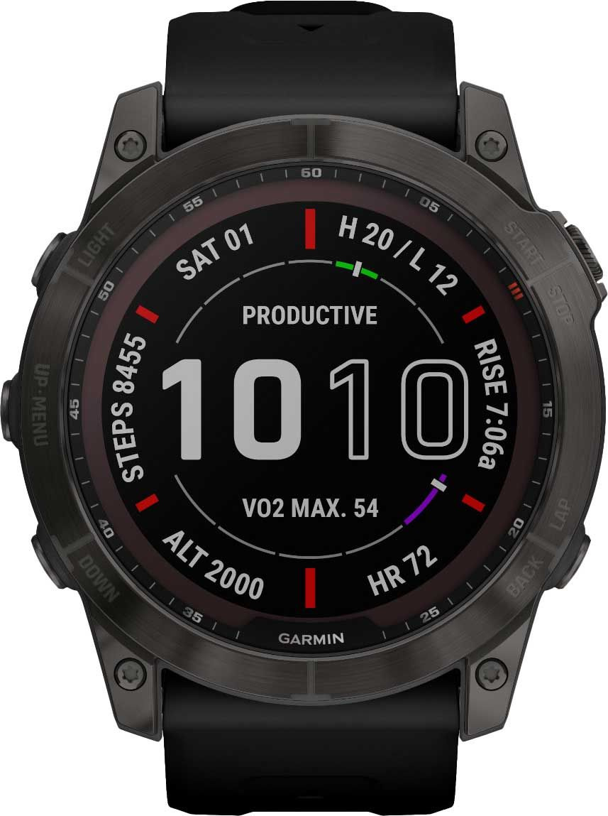 Смарт-часы Garmin Fenix 7X 1.4" корп.серый рем.черный (010-02541-11)