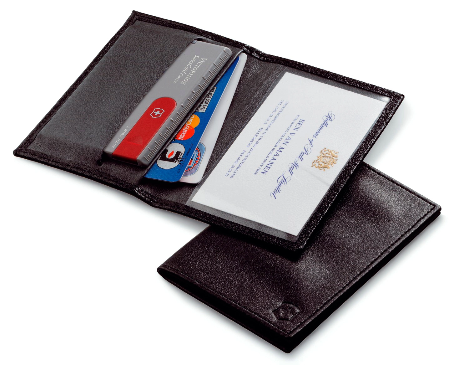 Чехол Victorinox SwissCard (4.0873.L) нат.кожа черный без упаковки
