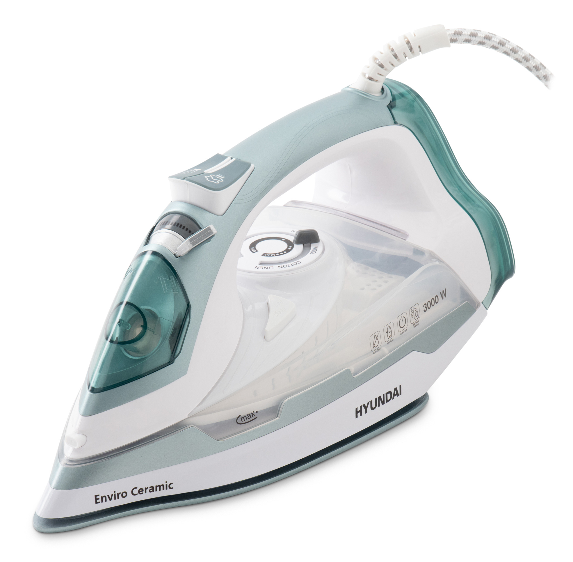 Утюг Hyundai H-SI01223 3000Вт белый/изумрудный