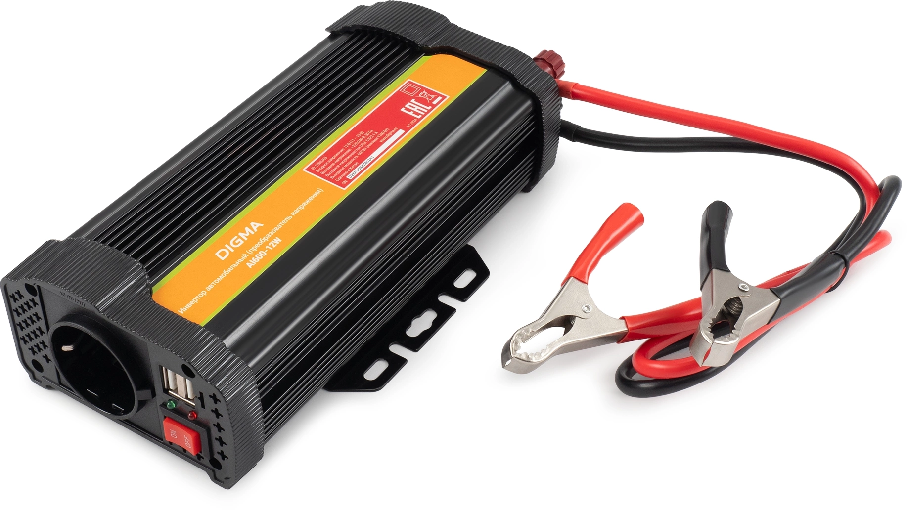 Автоинвертор Digma AI600-12W 600Вт