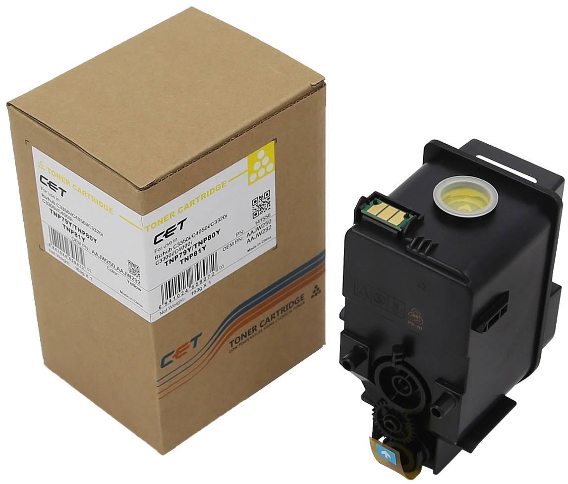 Картридж лазерный Cet CET141556 AAJW250/AAJW252/AAJW251/AAJW290/AAJW292/TNP79Y/TNP80Y/TNP81Y желтый (9000стр.) для Konica Minolta Bizhub C3350i/C4050i/C3320i/C3300i/C4000i/C3351i/C4051i/C3321i/C3301i/C4001i