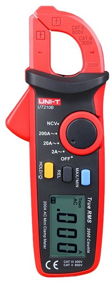 Клещи токоизмерительные Uni-T UT210B цифр. измер.ток:переменный черный/красный
