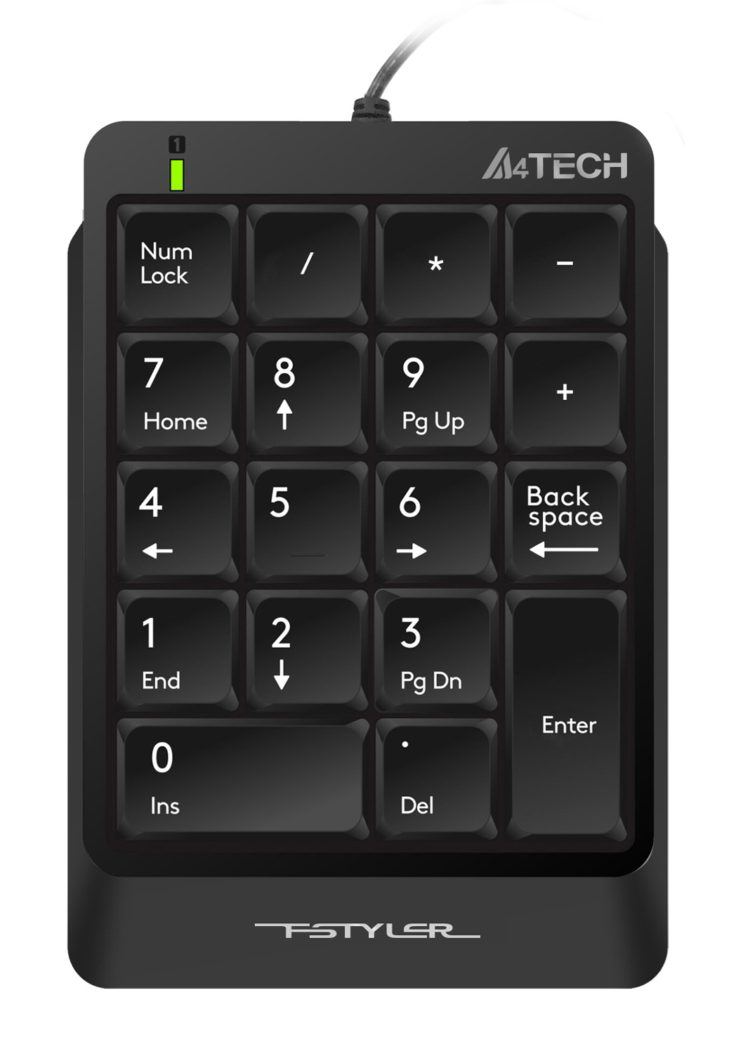 Числовой блок A4Tech Fstyler FK13P черный USB slim для ноутбука