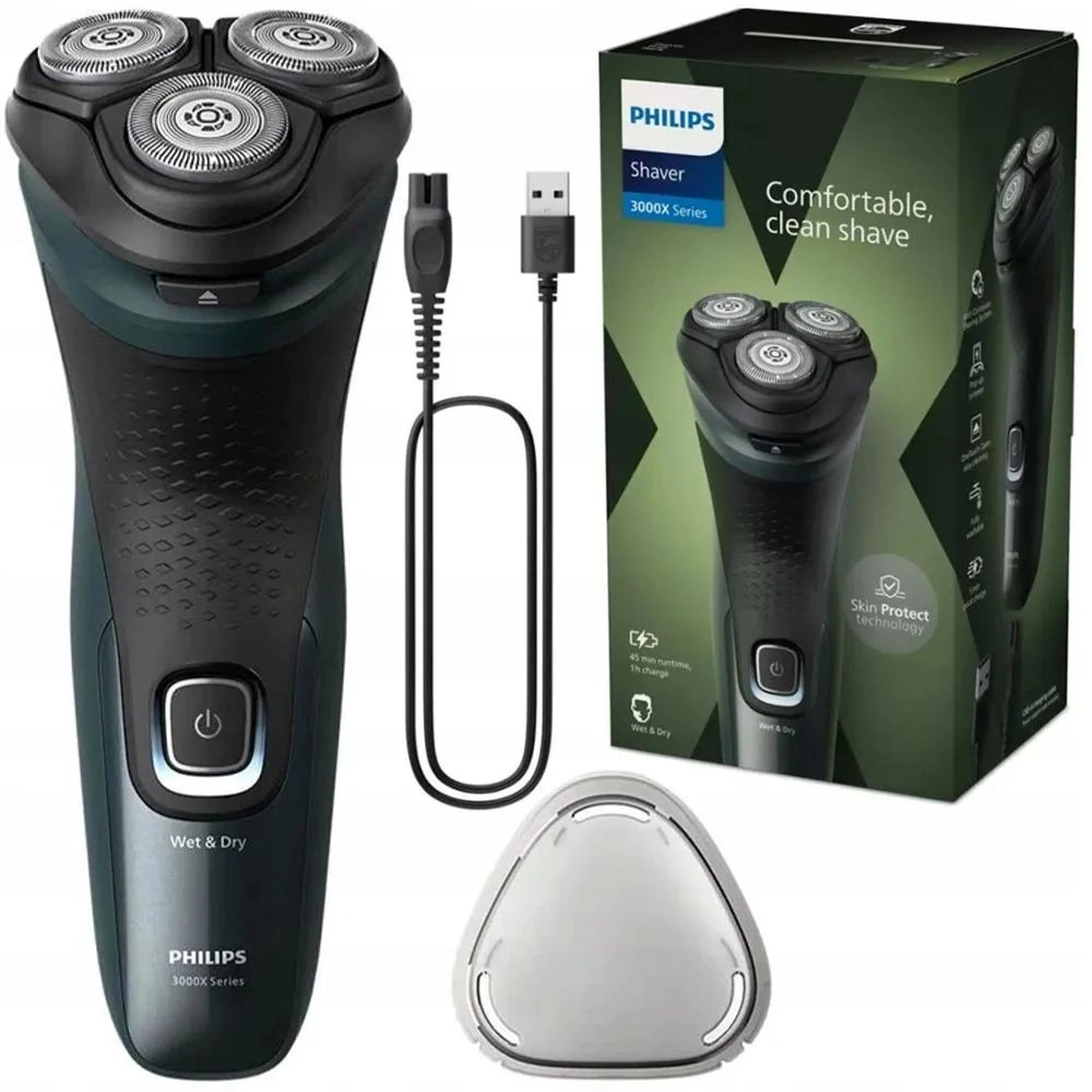 Бритва роторная Philips X3052/00 реж.эл.:3 питан.:аккум. зеленый