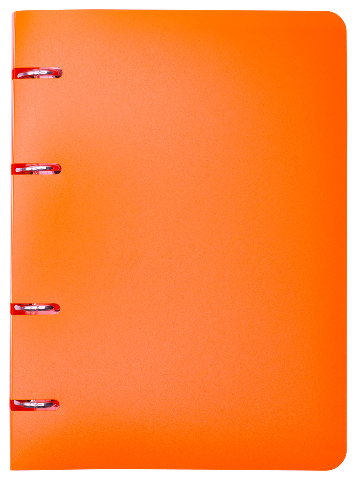 Тетрадь на кольцах Silwerhof 80л. клет. A5 пластик кольца оранжевый