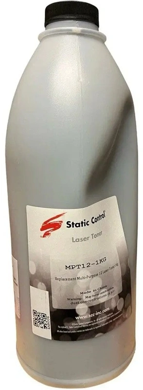 Тонер Static Control MPT12-1KG черный флакон 1000гр. для принтера НР P1010/1160/1320