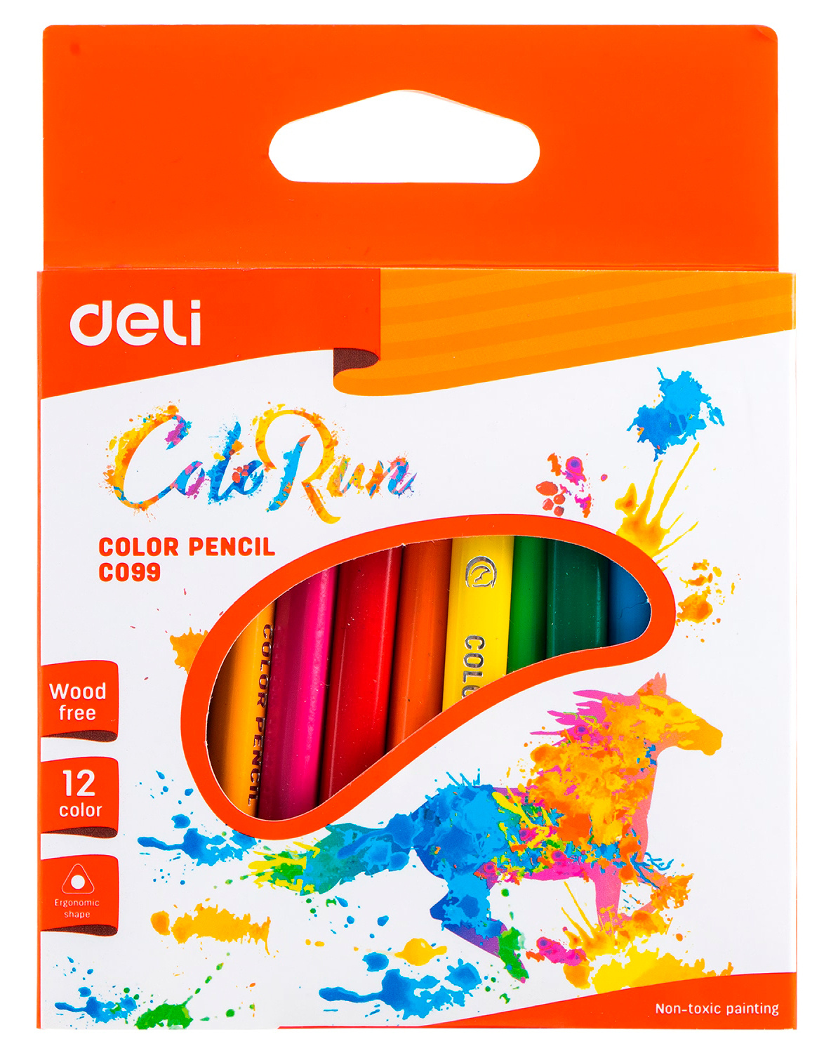 Карандаши цв. Deli EC09900 ColoRun трехгран. пластик 12цв. коробка/европод. (12шт)