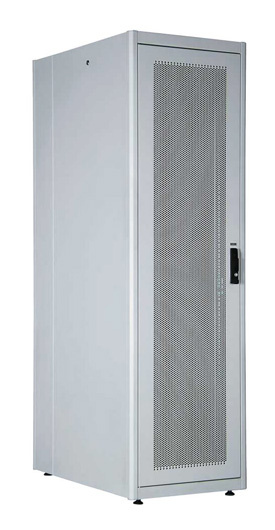 Шкаф серверный Lande DYNAmic Basic (LN-DB42U8010-LG-CKAA) напольный 42U 800x1000мм пер.дв.перфор. задн.дв.перфор. направл.под закл.гайки 600кг серый 110кг 2010мм IP20 сталь