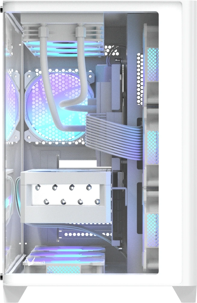 Корпус Formula Crystal U2 белый без БП ATX 10x120mm 1xUSB2.0 1xUSB3.0 audio bott PSU